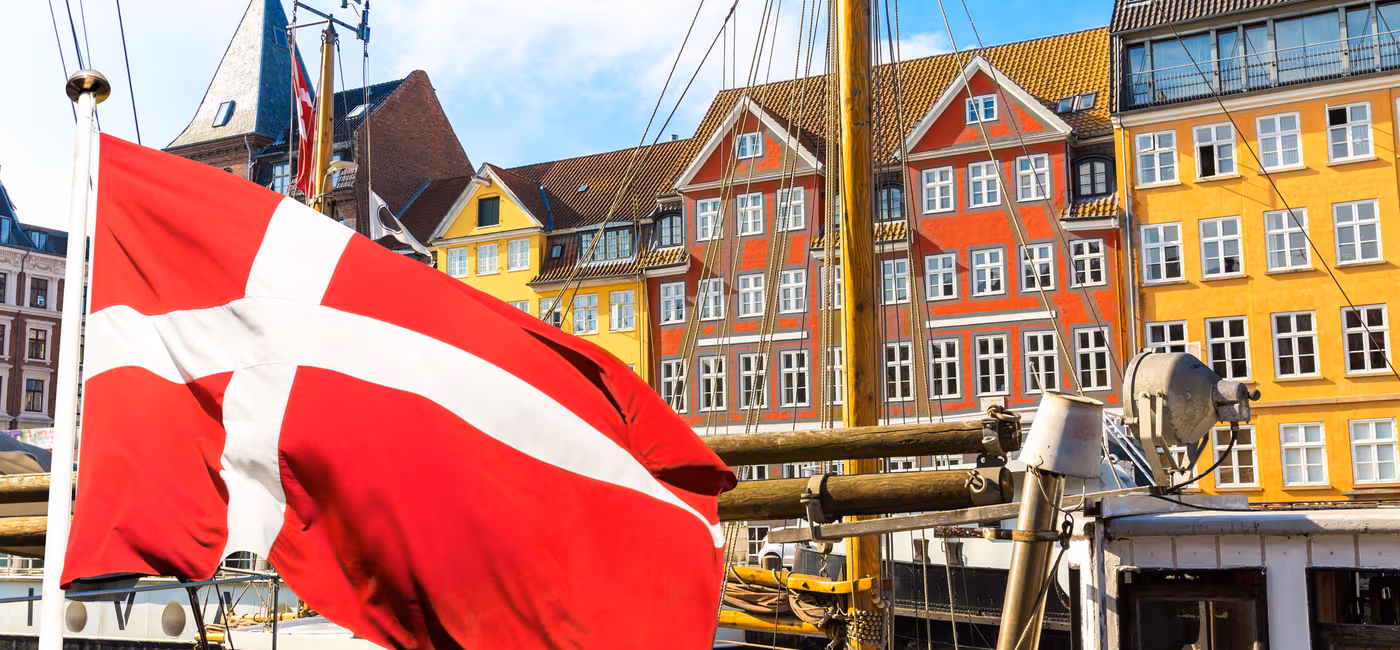 Image-Denmark's-national-flag-flying-in-the-foregr